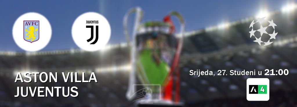 Izravni prijenos utakmice Aston Villa i Juventus pratite uživo na <b>Arena Sport 4</b> (Srijeda, 27. Studeni u  21:00).