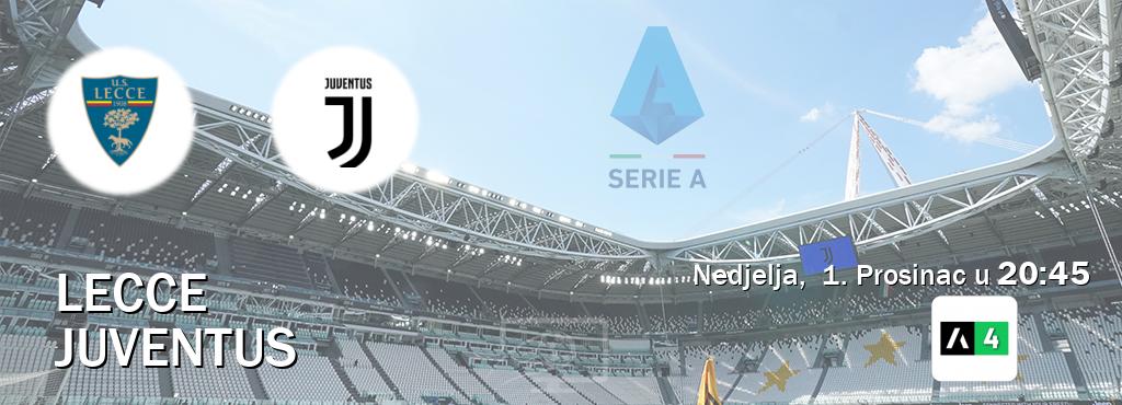 Izravni prijenos utakmice Lecce i Juventus pratite uživo na <b>Arena Sport 4</b> (Nedjelja,  1. Prosinac u  20:45).