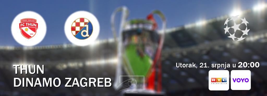 Izravni prijenos utakmice Thun i Dinamo Zagreb pratite uživo na <b>RTL i Voyo</b> (utorak, 21. srpnja u  20:00).
