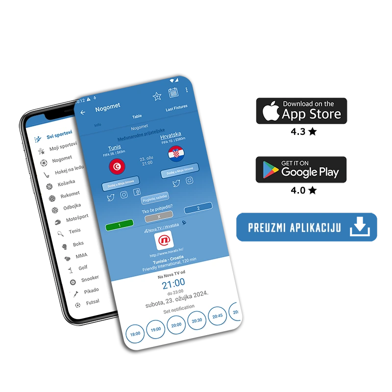 Besplatna mobilna aplikacija za Android i iPhone - Sportski program uzivo
